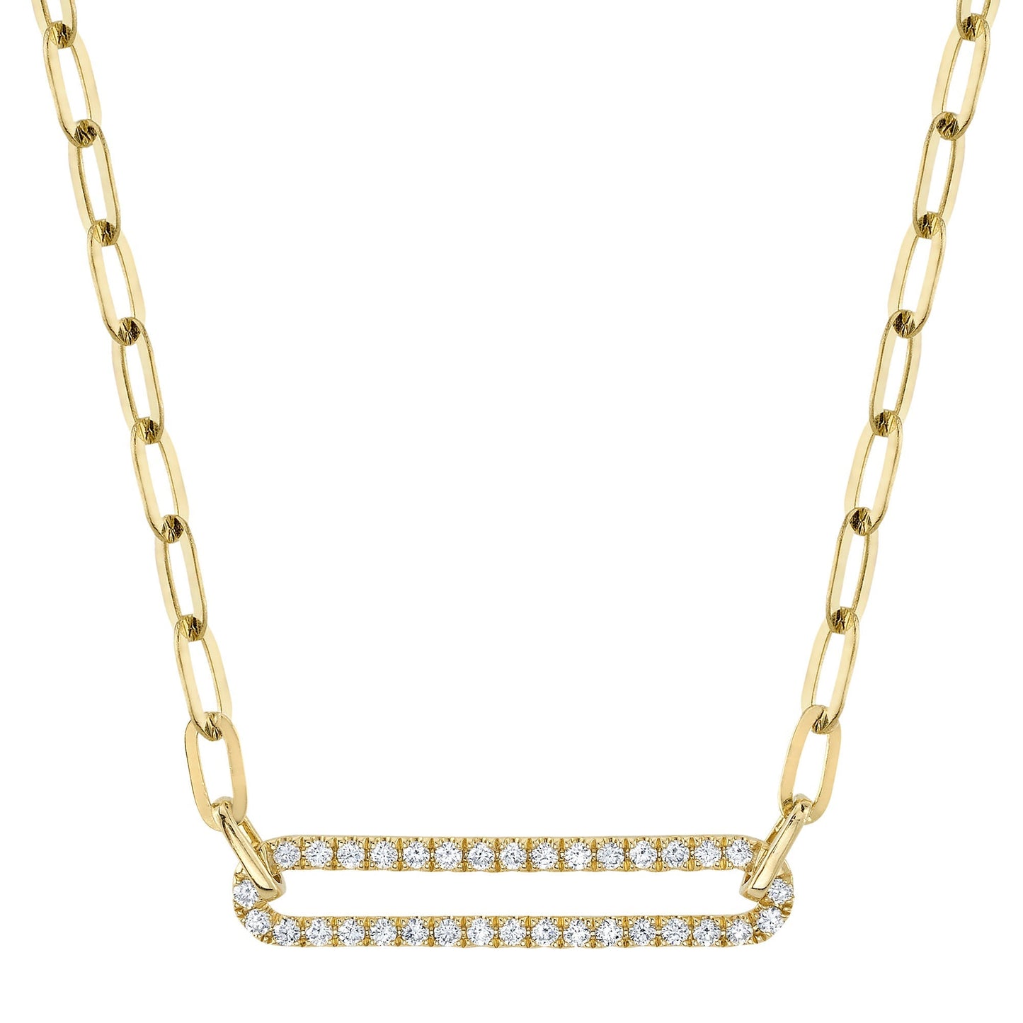 0.26CT 14K Y/G DIAMOND PAPER CLIP LINK NECKLACE