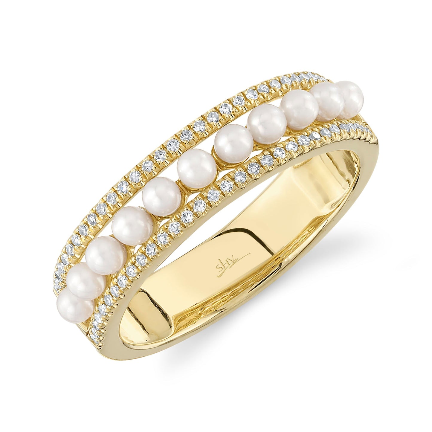 0.14CT DIAMOND & CULTURED PEARL BAND