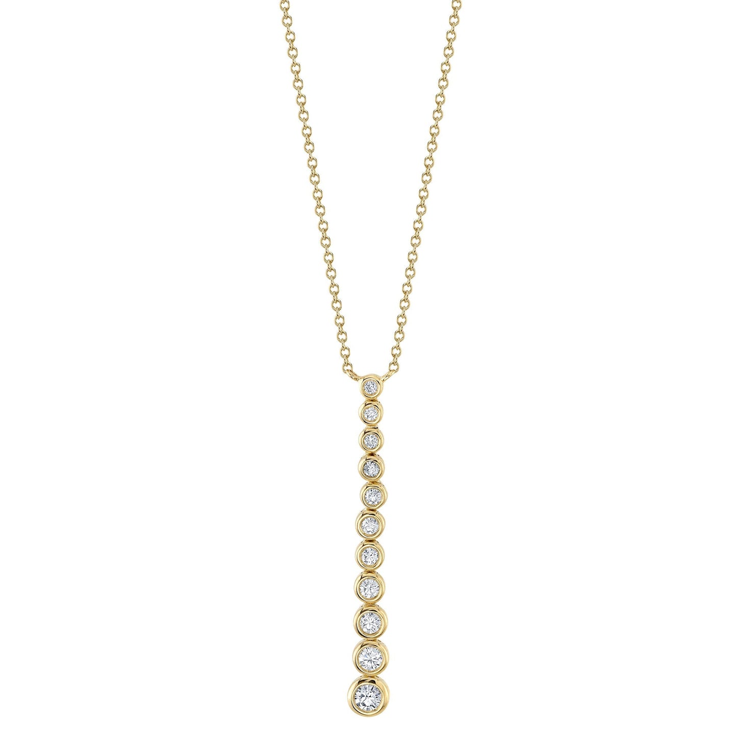 0.37CT 14K Y/G DIAMOND BEZEL JOURNEY NECKLACE