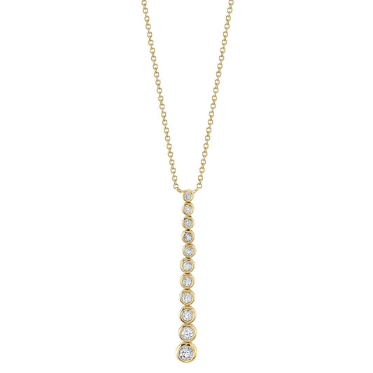 0.37CT 14K Y/G DIAMOND BEZEL JOURNEY NECKLACE
