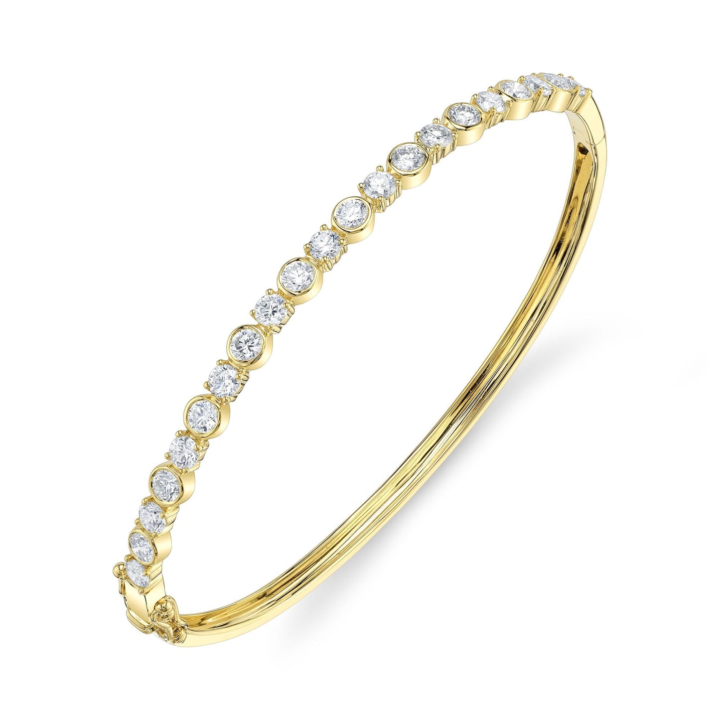 1.88CT 14K Y/G DIAMOND BEZEL BANGLE