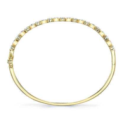1.88CT 14K Y/G DIAMOND BEZEL BANGLE