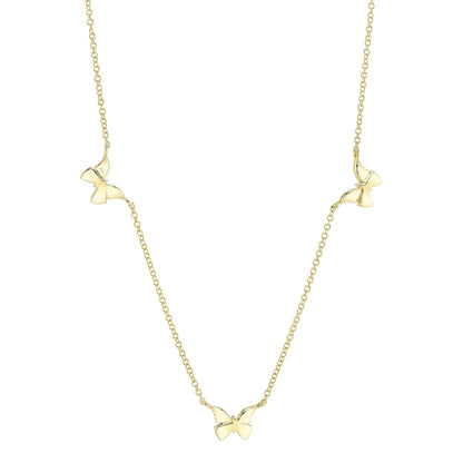 0.23CT 14K Y/G DIAMOND BUTTERFLY NECKLACE