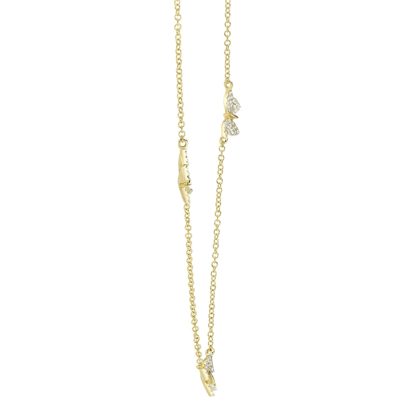 0.23CT 14K Y/G DIAMOND BUTTERFLY NECKLACE