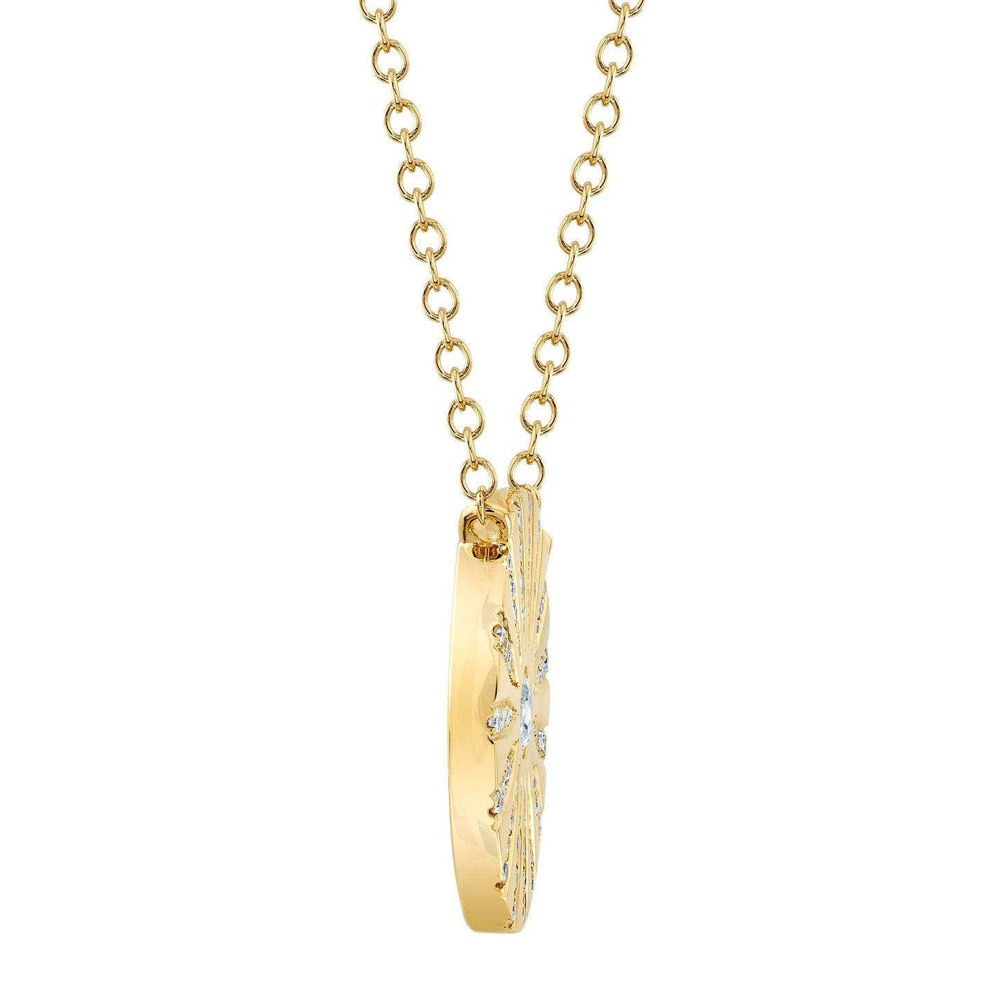 0.20CT 14K Y/G DIAMOND CIRCLE NECKLACE