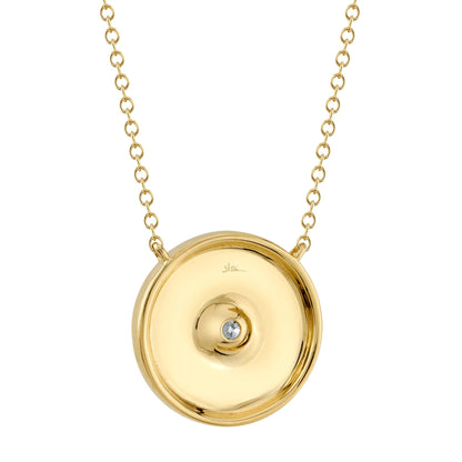 0.20CT 14K Y/G DIAMOND CIRCLE NECKLACE