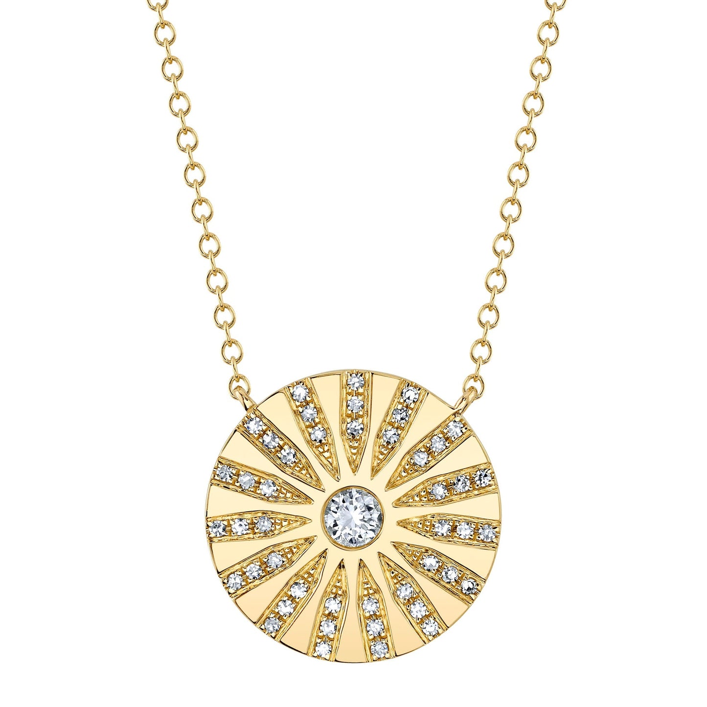 0.20CT 14K Y/G DIAMOND CIRCLE NECKLACE