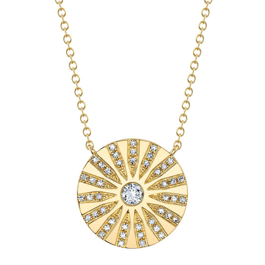 0.20CT 14K Y/G DIAMOND CIRCLE NECKLACE