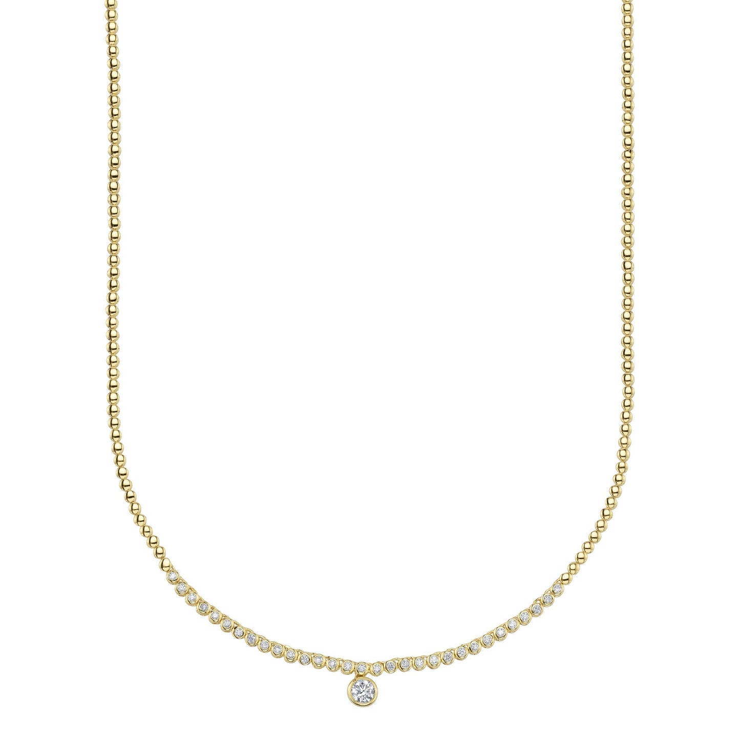 0.69CT 14K Y/G DIAMOND BEZEL NECKLACE