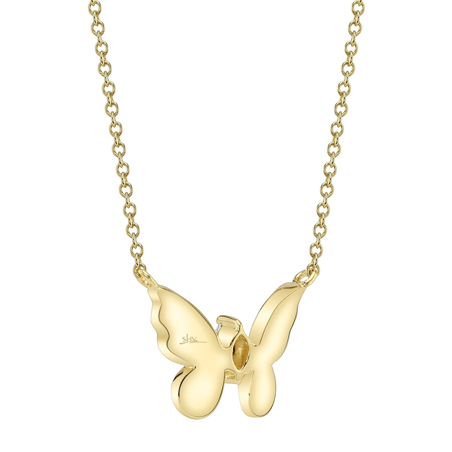 0.23CT 14K Y/G DIAMOND MARQUISE BUTTERFLY NECKLACE