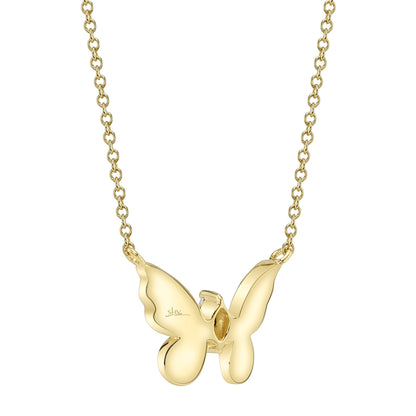 0.23CT 14K Y/G DIAMOND MARQUISE BUTTERFLY NECKLACE