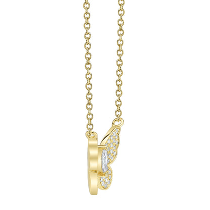 0.23CT 14K Y/G DIAMOND MARQUISE BUTTERFLY NECKLACE