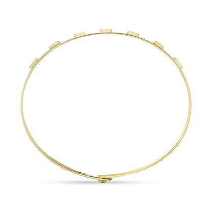 0.46CT 14K Y/G DIAMOND BAGUETTE LATCH LOCK BANGLE