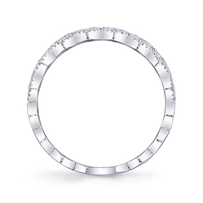 0.35CT 14K W/G DIAMOND PAVE HEXAGON RING