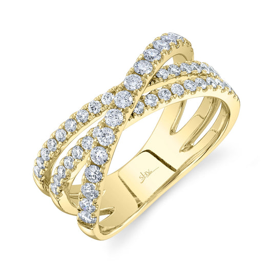 0.79CT 14K Y/G DIAMOND BRIDGE RING