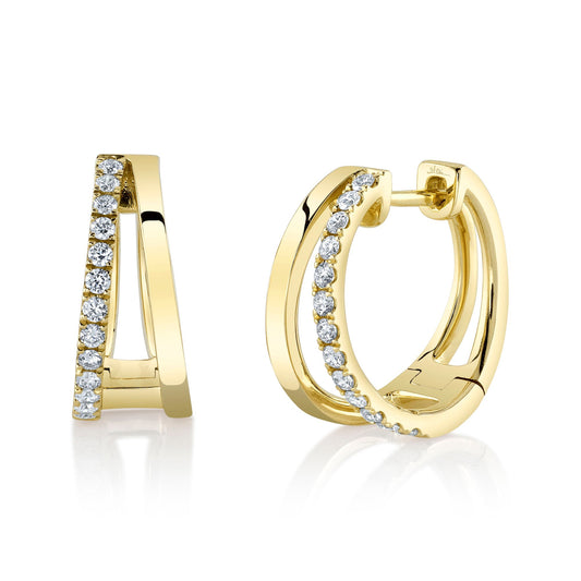 0.28CT 14K Y/G DIAMOND HOOP EARRING