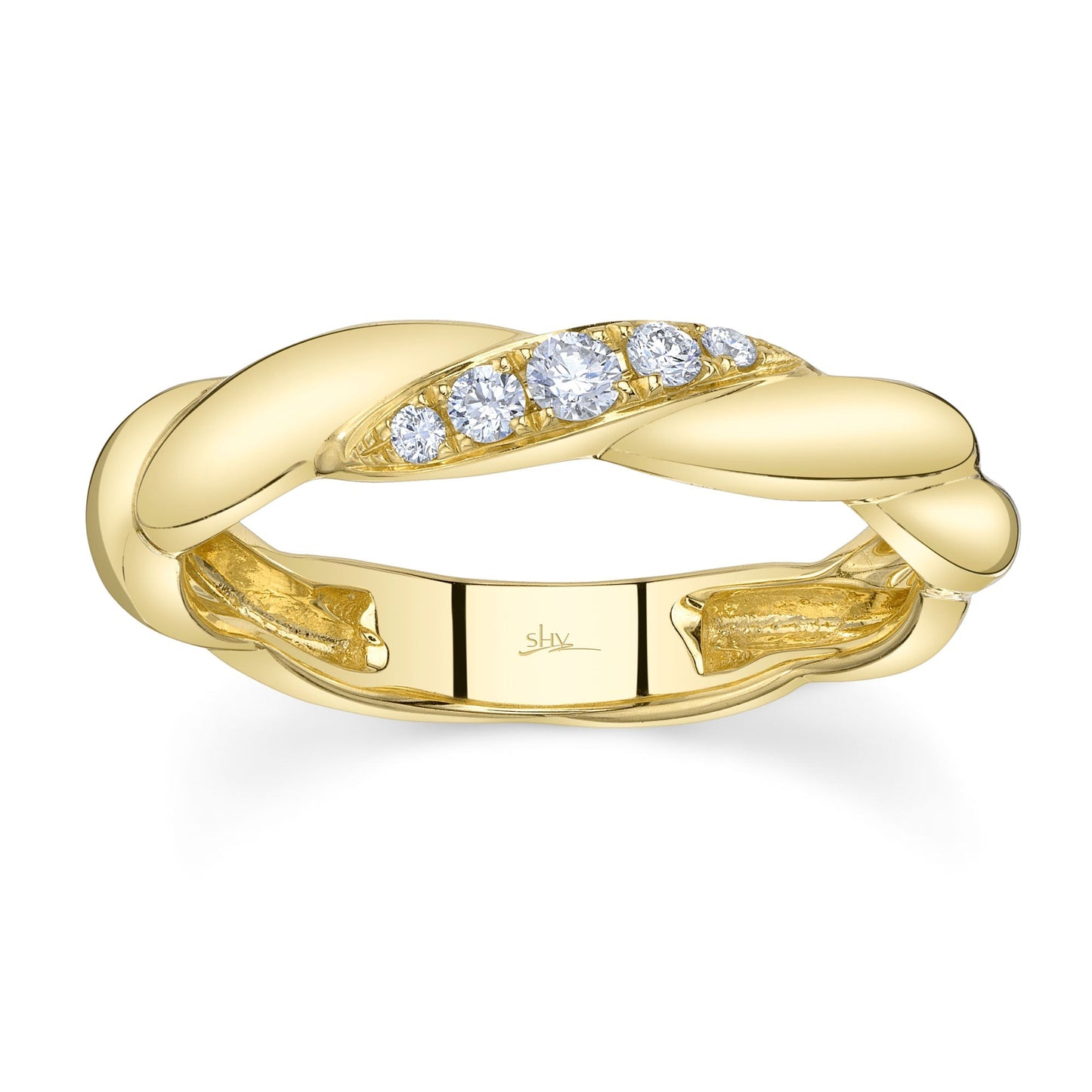 0.12CT 14K Y/G DIAMOND TWISTED BAND