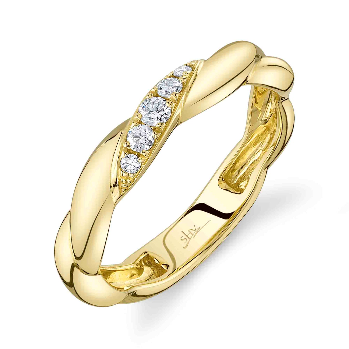 0.12CT 14K Y/G DIAMOND TWISTED BAND