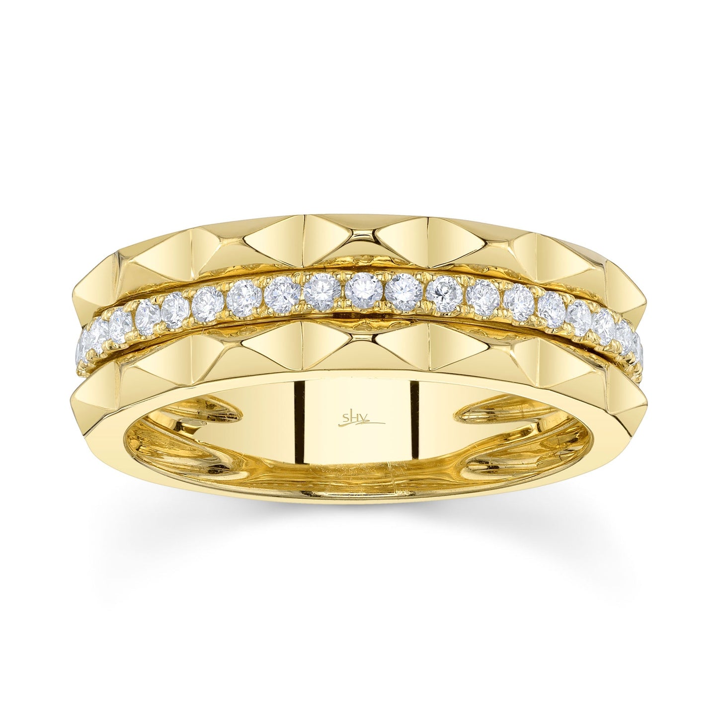 0.26CT 14K Y/G DIAMOND LADY'S BAND