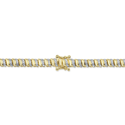 1.41CT 14K Y/G DIAMOND RIBBED NECKLACE