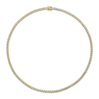 1.41CT 14K Y/G DIAMOND RIBBED NECKLACE