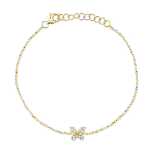 0.08CT 14K Y/G DIAMOND BUTTERFLY BRACELET