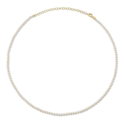 14K Y/G CULTURED PEARL TENNIS NECKLACE