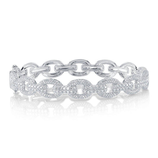 1.95CT 14K W/G DIAMOND LINK BANGLE
