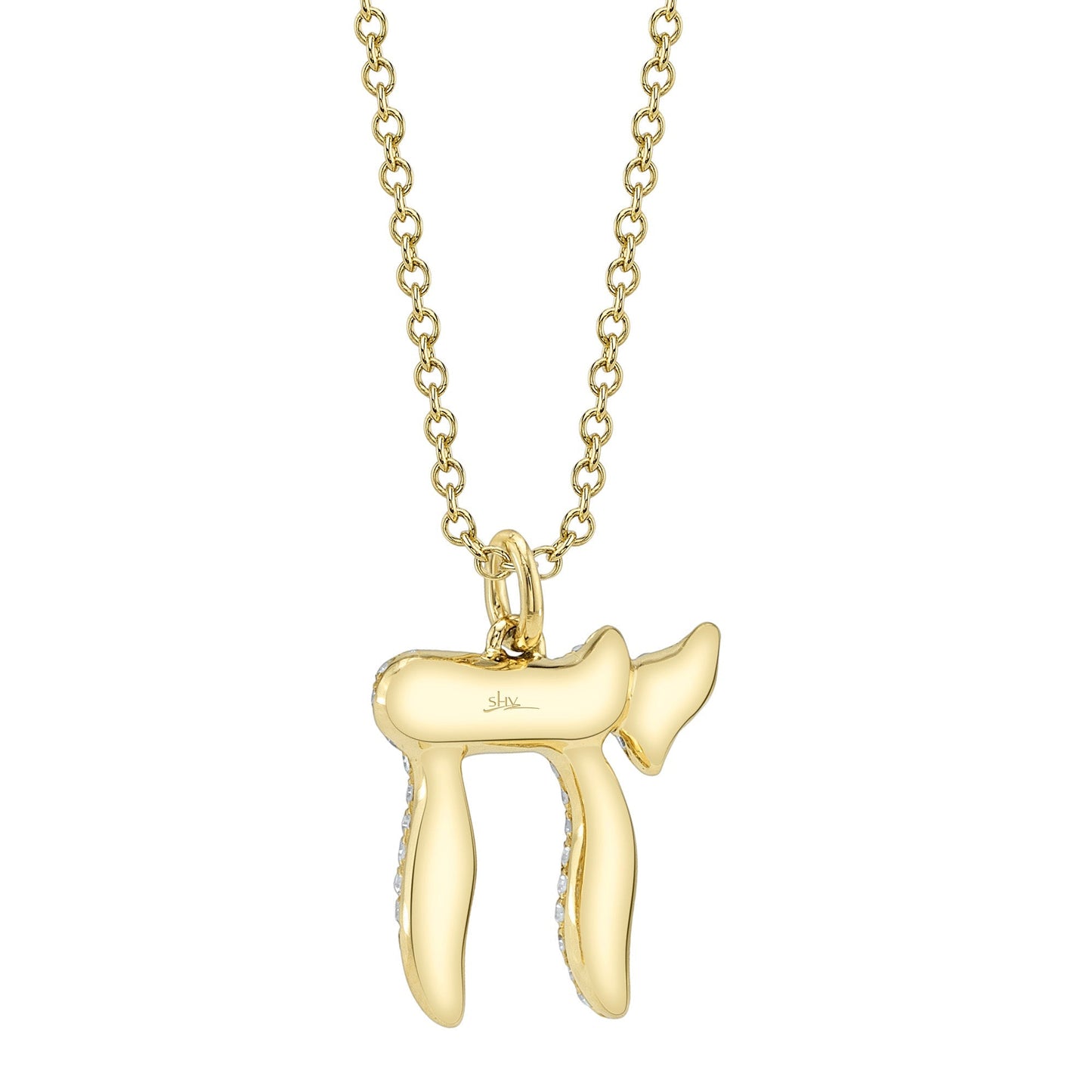 0.30CT 14K Y/G DIAMOND CHAI NECKLACE