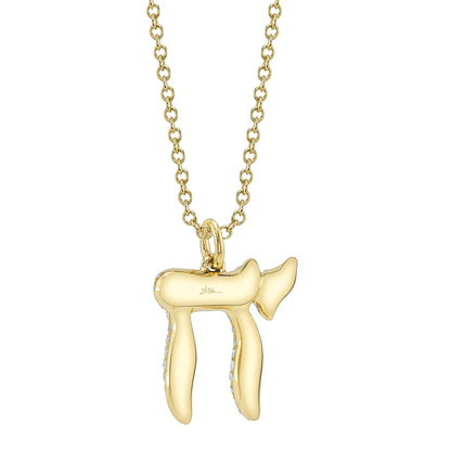 0.30CT 14K Y/G DIAMOND CHAI NECKLACE