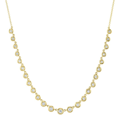 0.60CT 14K Y/G DIAMOND BEZEL NECKLACE