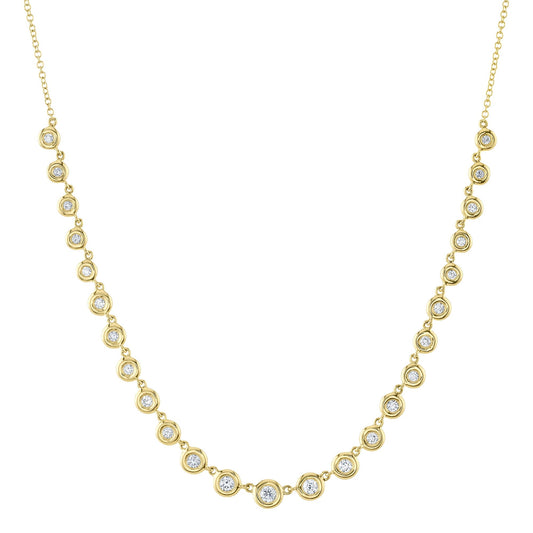 0.60CT 14K Y/G DIAMOND BEZEL NECKLACE