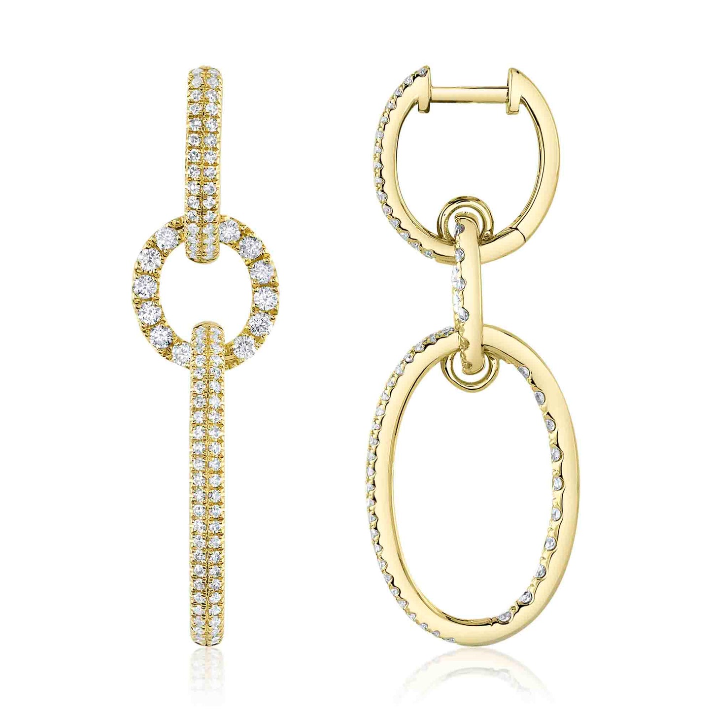 1.00CT 14K Y/G DIAMOND OVAL EARRING