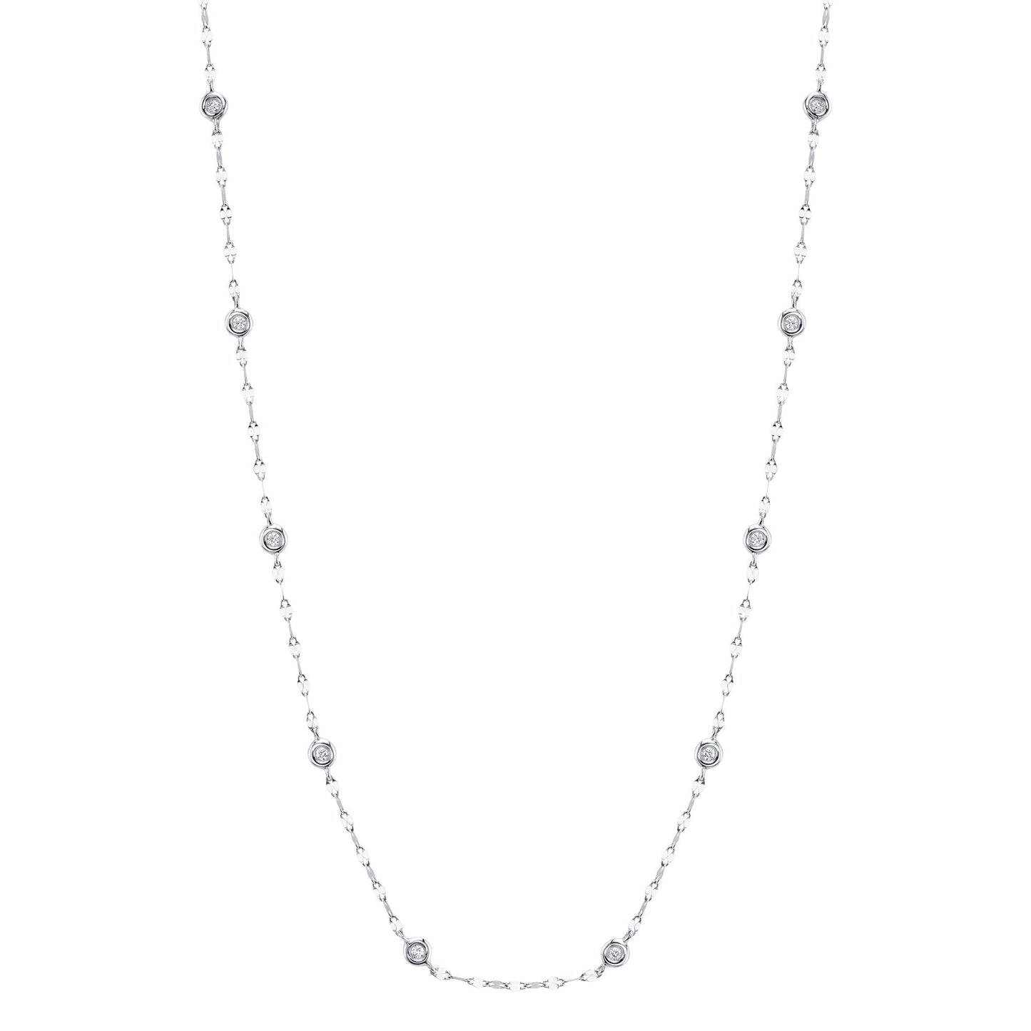 0.20CT 14K W/G 18" DIAMONDS BY THE YARD SPARKLE CHAIN NECKLACE