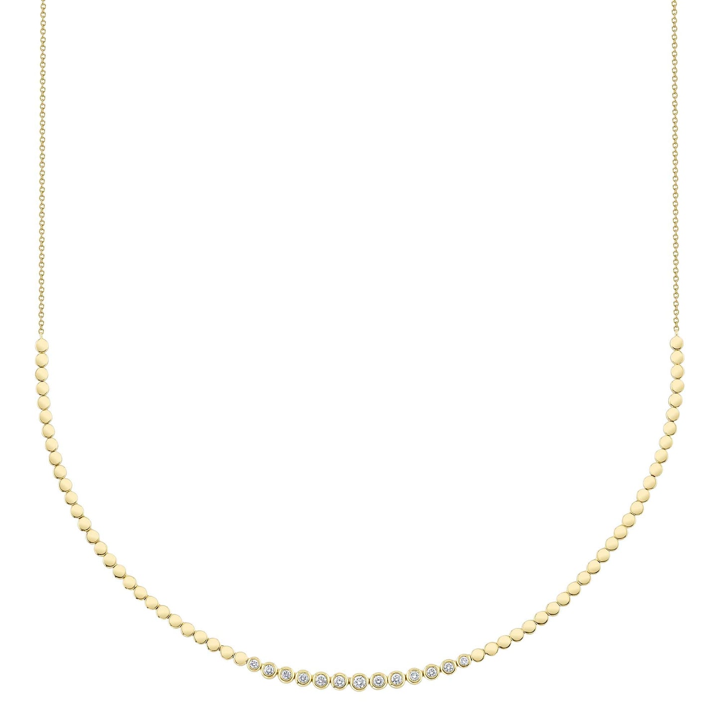 0.46CT 14K Y/G DIAMOND BEZEL NECKLACE