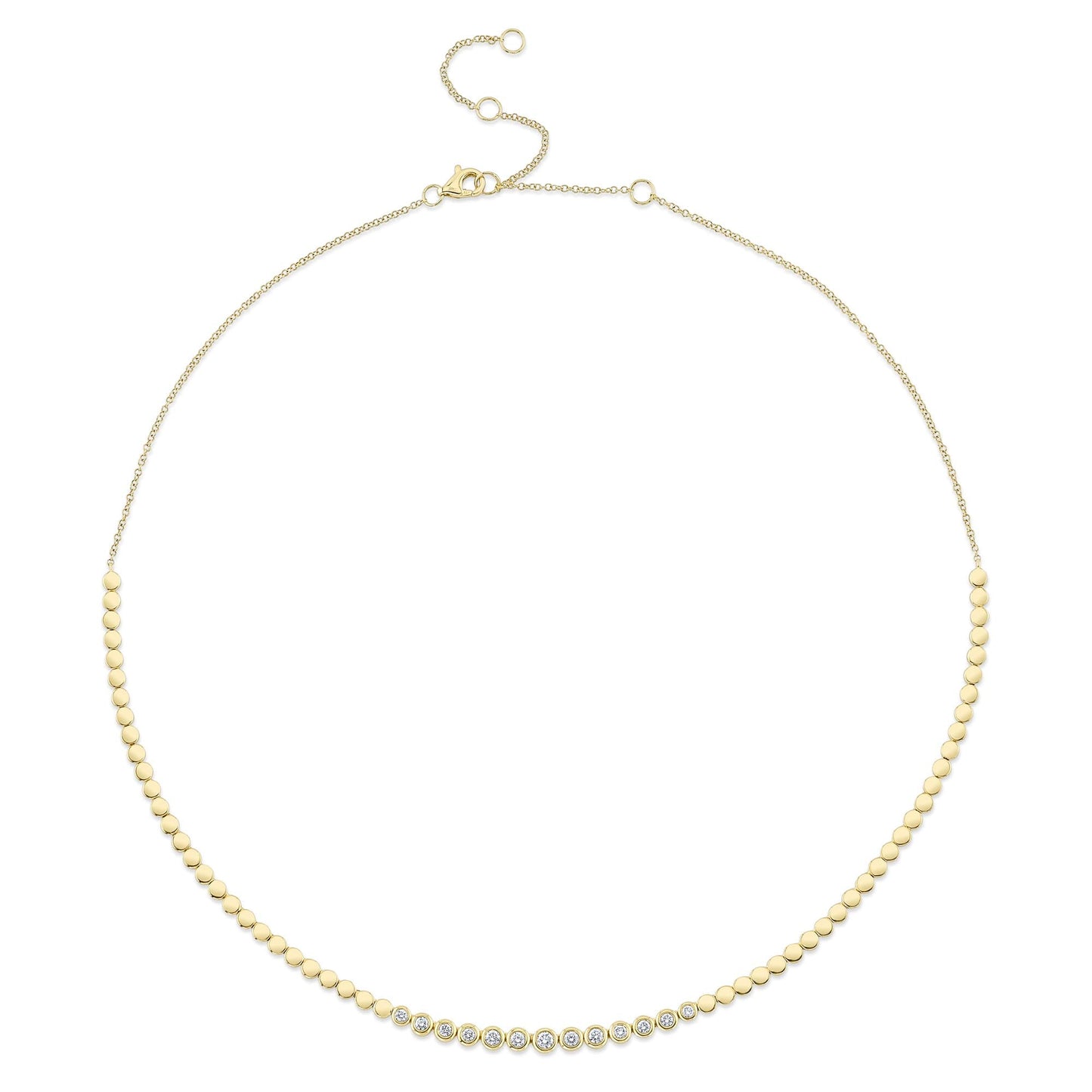 0.46CT 14K Y/G DIAMOND BEZEL NECKLACE