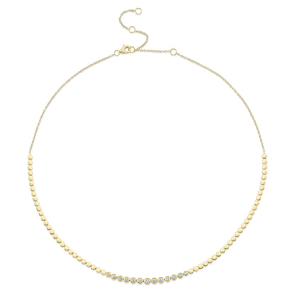 0.46CT 14K Y/G DIAMOND BEZEL NECKLACE