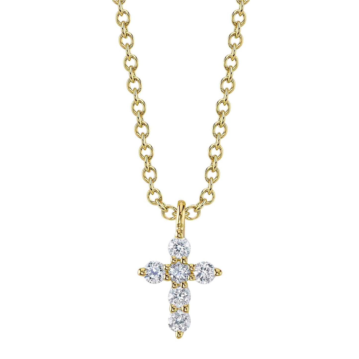 0.10CT 14K Y/G DIAMOND CROSS NECKLACE