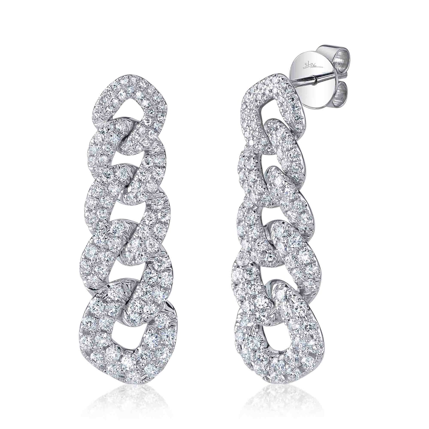 1.62CT 14K W/G DIAMOND LINK EARRING