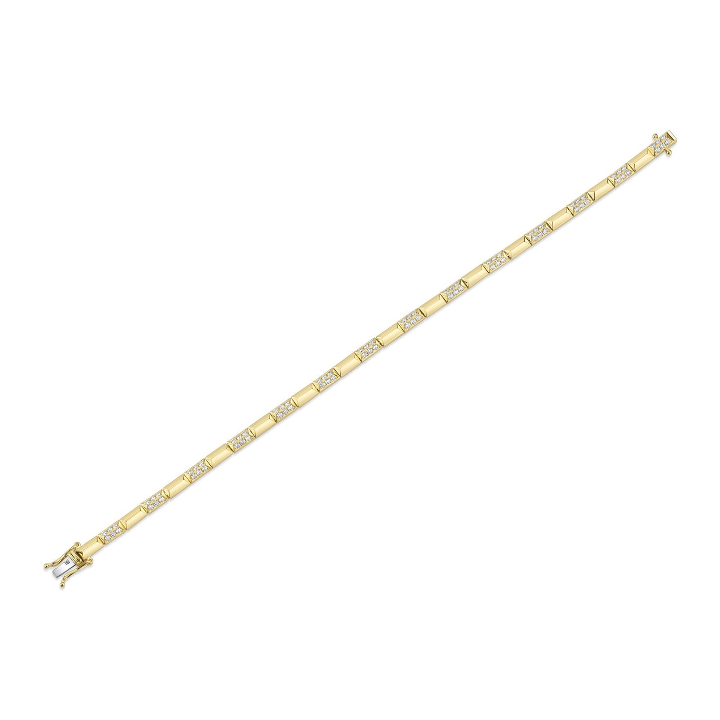 0.90CT 14K Y/G DIAMOND GEO CUT BRACELET