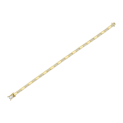 0.90CT 14K Y/G DIAMOND GEO CUT BRACELET