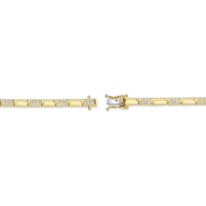 0.90CT 14K Y/G DIAMOND GEO CUT BRACELET