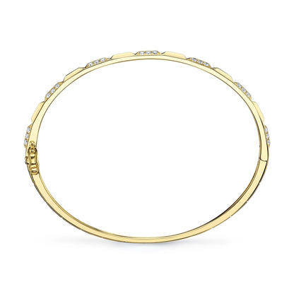 0.56CT 14K Y/G DIAMOND GEO CUT BANGLE