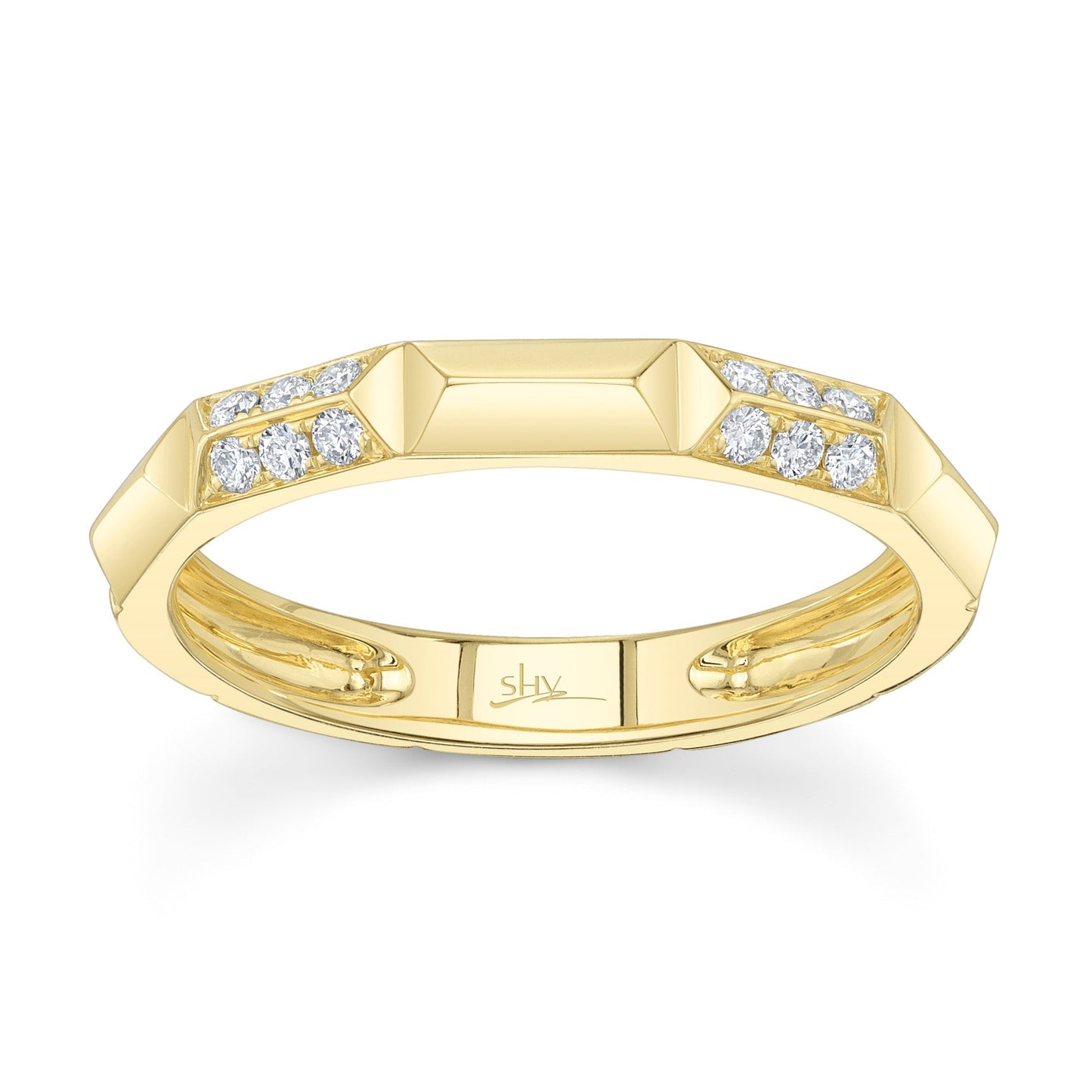 0.13CT 14K Y/G DIAMOND GEO CUT BAND
