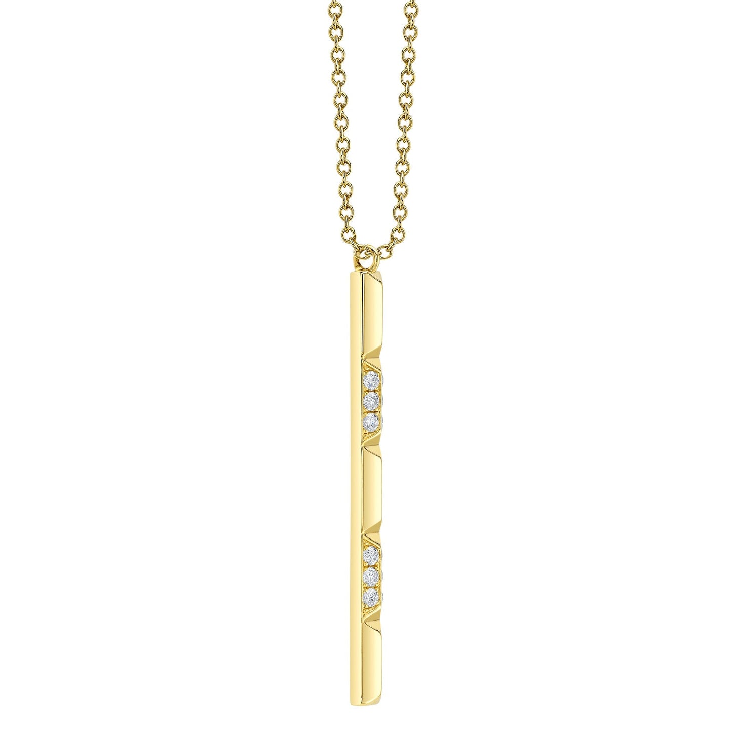0.17CT 14K Y/G DIAMOND GEO CUT NECKLACE