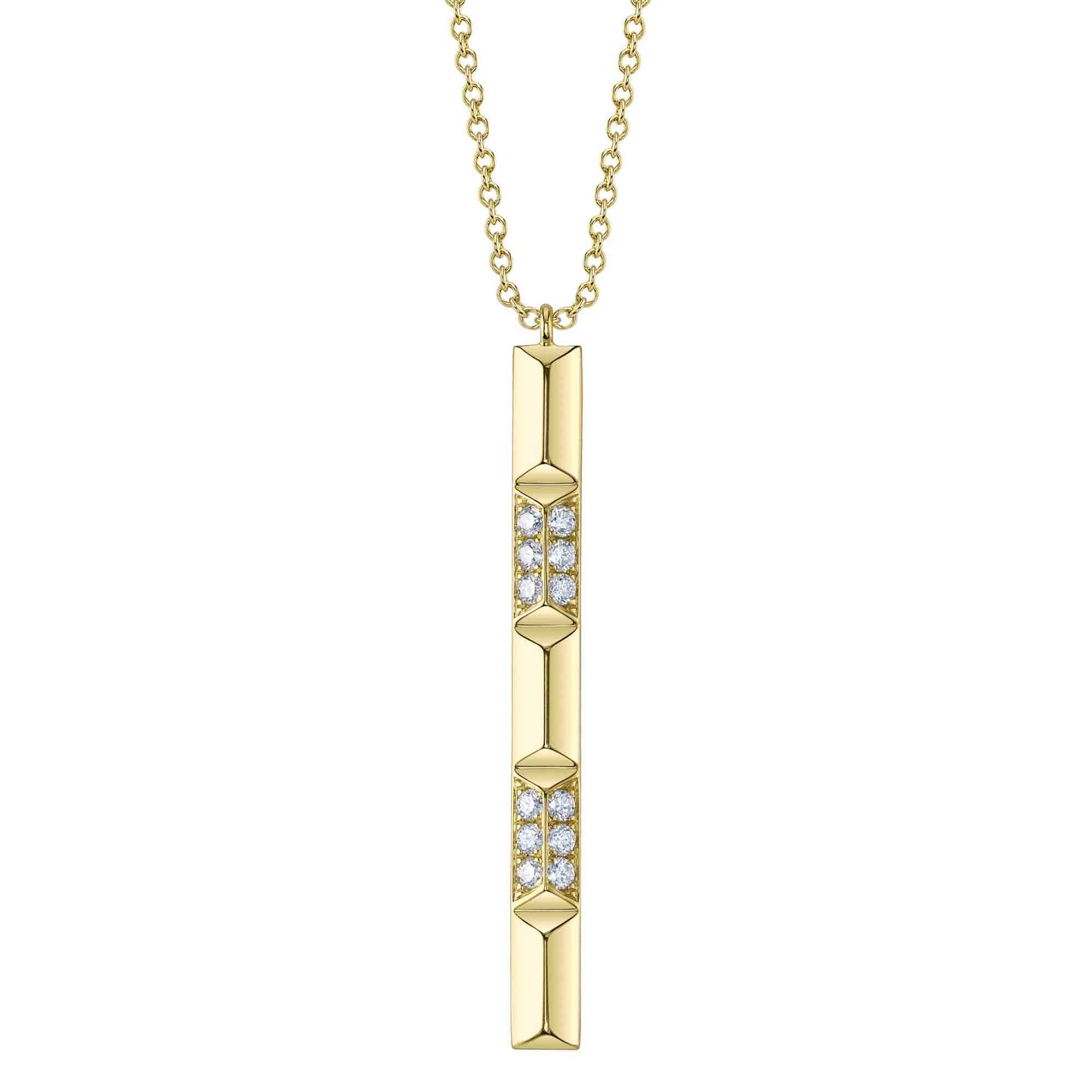 0.17CT 14K Y/G DIAMOND GEO CUT NECKLACE