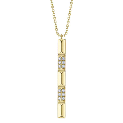 0.17CT 14K Y/G DIAMOND GEO CUT NECKLACE