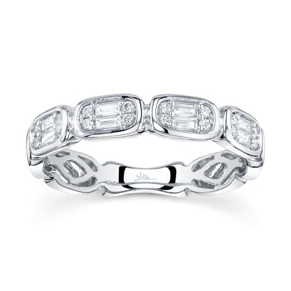 0.29CT 14K W/G DIAMOND BAGUETTE BAND