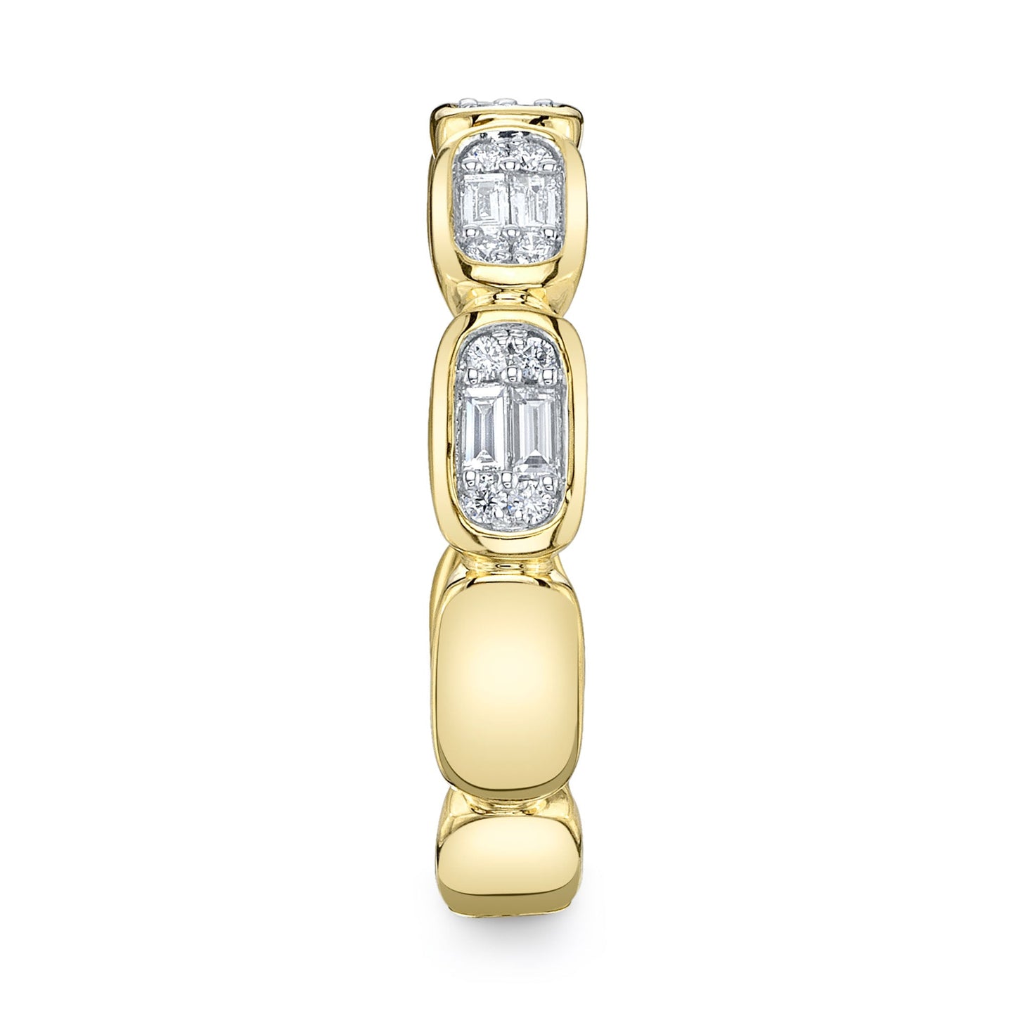 0.29CT 14K Y/G DIAMOND BAGUETTE BAND