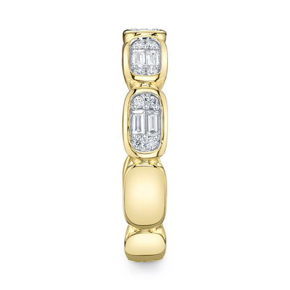 0.29CT 14K Y/G DIAMOND BAGUETTE BAND